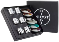 Damien Hirst, Mixed Set of 6 Anamorphic Expresso Cups in hte original black presentation box