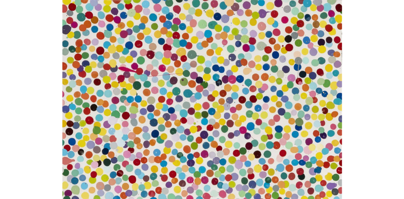 Damien Hirst, The Currency Physical Print For Sale series of enamel coloured dots on paper