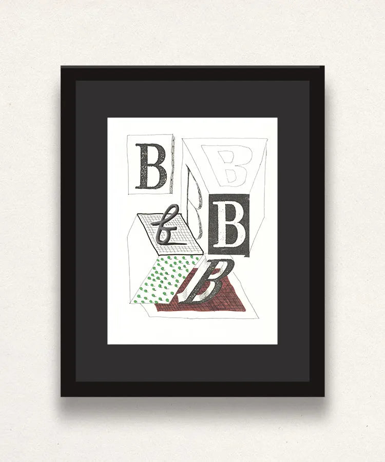 David Hockney, 'B' from 'Hockney's Alphabet', 1991Limited edition David Hockney lithograph from the Hockney’s Alphabet series, featuring pop-art inspired letter illustration, iconic in contemporary art. Available framed or unframed for collectors at Smolensky Gallery