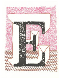 David Hockney, 'E' from 'Hockney's Alphabet', 1991Limited edition David Hockney lithograph from the Hockney’s Alphabet series, featuring pop-art inspired letter illustration, iconic in contemporary art. Available framed or unframed for collectors at Smolensky Gallery