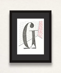 David Hockney, 'G' from 'Hockney's Alphabet', 1991Limited edition David Hockney lithograph from the Hockney’s Alphabet series, featuring pop-art inspired letter illustration, iconic in contemporary art. Available framed or unframed for collectors at Smolensky Gallery