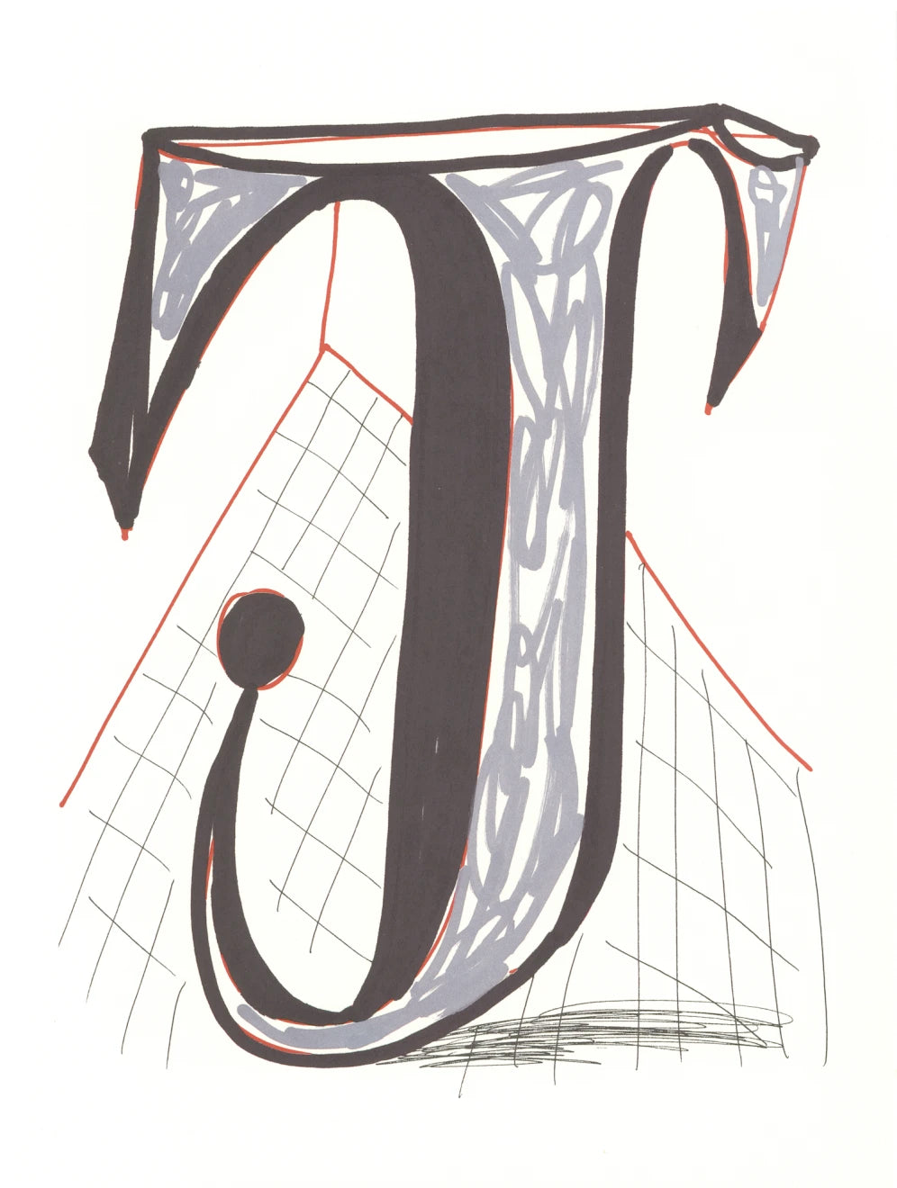 David Hockney, 'J' from 'Hockney's Alphabet', 1991Limited edition David Hockney lithograph from the Hockney’s Alphabet series, featuring pop-art inspired letter illustration, iconic in contemporary art. Available framed or unframed for collectors at Smolensky Gallery