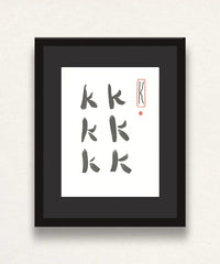 David Hockney, 'K' from 'Hockney's Alphabet', 1991Limited edition David Hockney lithograph from the Hockney’s Alphabet series, featuring pop-art inspired letter illustration, iconic in contemporary art. Available framed or unframed for collectors at Smolensky Gallery