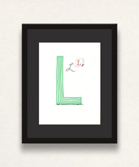 David Hockney, 'L' from 'Hockney's Alphabet', 1991Limited edition David Hockney lithograph from the Hockney’s Alphabet series, featuring pop-art inspired letter illustration, iconic in contemporary art. Available framed or unframed for collectors at Smolensky Gallery