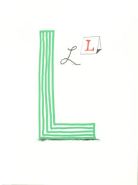 David Hockney, 'L' from 'Hockney's Alphabet', 1991Limited edition David Hockney lithograph from the Hockney’s Alphabet series, featuring pop-art inspired letter illustration, iconic in contemporary art. Available framed or unframed for collectors at Smolensky Gallery