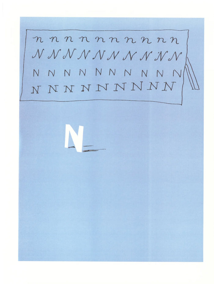 David Hockney, 'N' from 'Hockney's Alphabet', 1991Limited edition David Hockney lithograph from the Hockney’s Alphabet series, featuring pop-art inspired letter illustration, iconic in contemporary art. Available framed or unframed for collectors at Smolensky Gallery