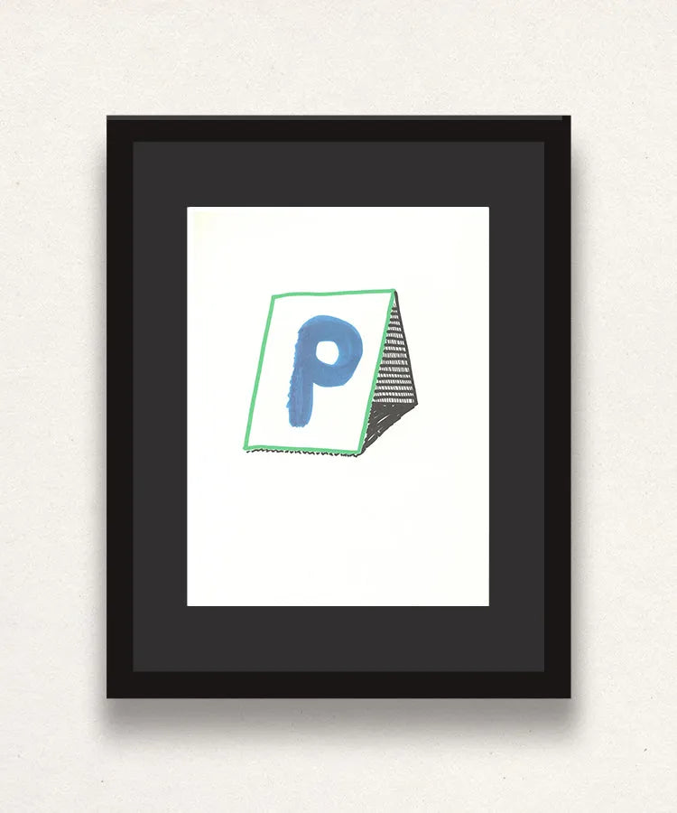 David Hockney, 'P' from 'Hockney's Alphabet', 1991Limited edition David Hockney lithograph from the Hockney’s Alphabet series, featuring pop-art inspired letter illustration, iconic in contemporary art. Available framed or unframed for collectors at Smolensky Gallery