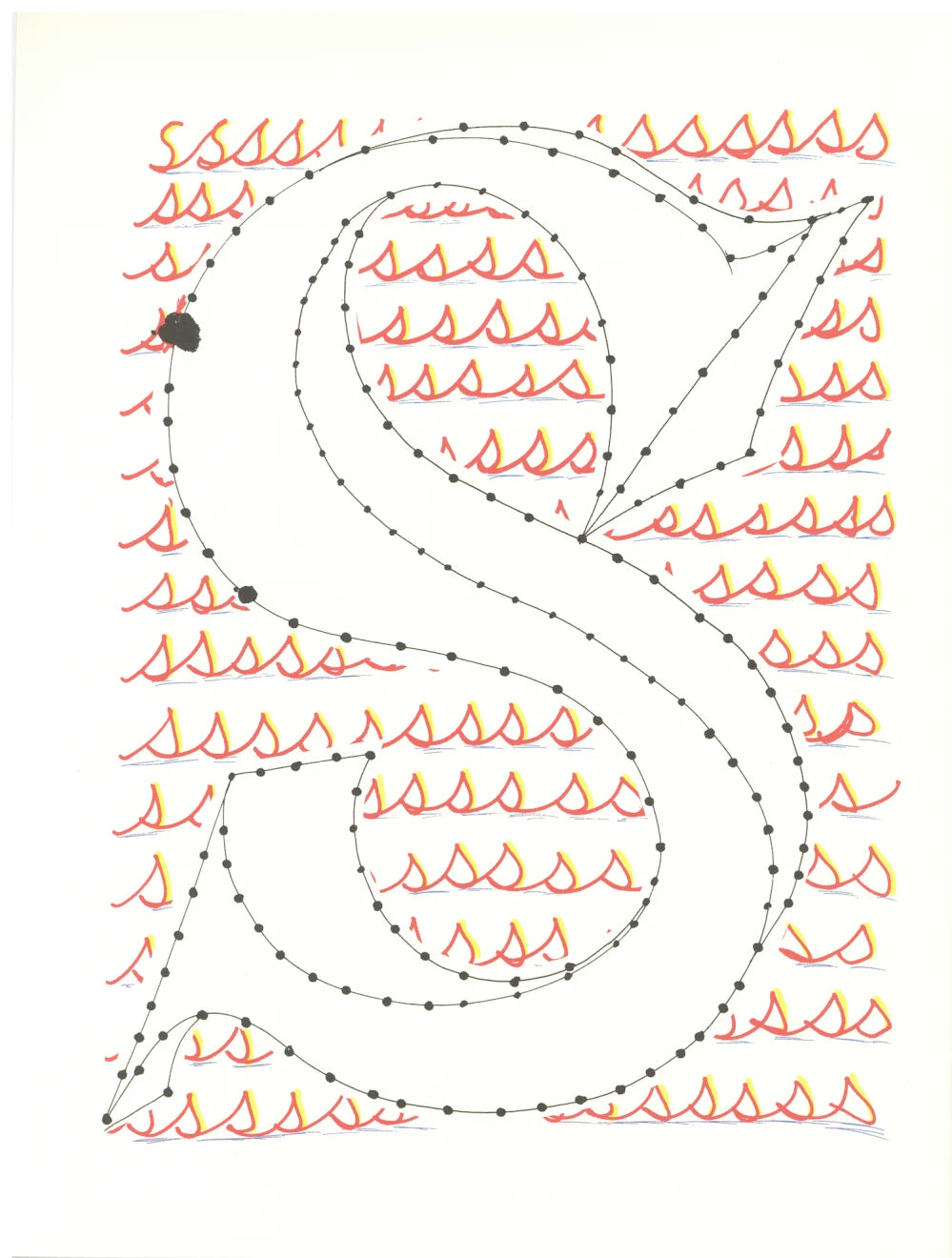 David Hockney, 'S' from 'Hockney's Alphabet', 1991Limited edition David Hockney lithograph from the Hockney’s Alphabet series, featuring pop-art inspired letter illustration, iconic in contemporary art. Available framed or unframed for collectors at Smolensky Gallery