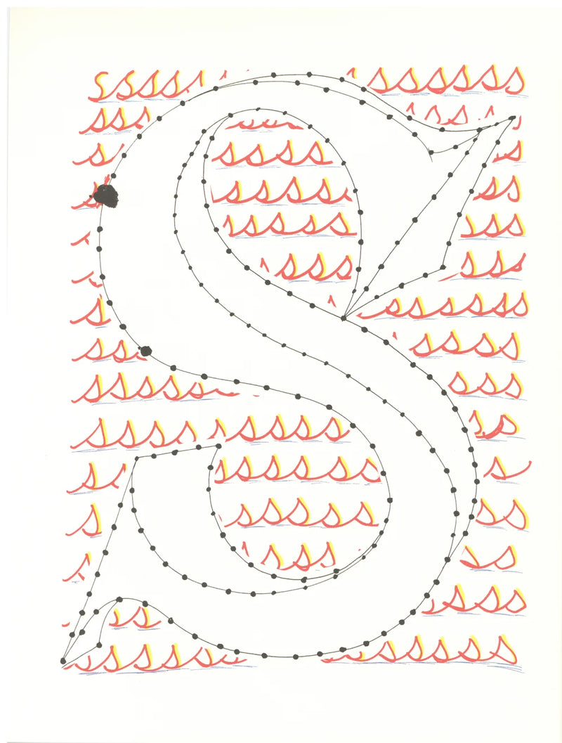David Hockney, 'S' from 'Hockney's Alphabet', 1991Limited edition David Hockney lithograph from the Hockney’s Alphabet series, featuring pop-art inspired letter illustration, iconic in contemporary art. Available framed or unframed for collectors at Smolensky Gallery