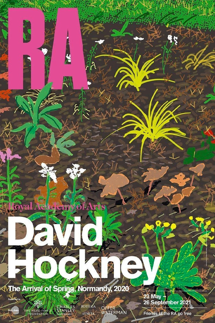 David Hockney, The Arrival of Spring, Normandy Royal Academy Exhibition Poster, 2020 art poster for sale from Smolensky Gallery
