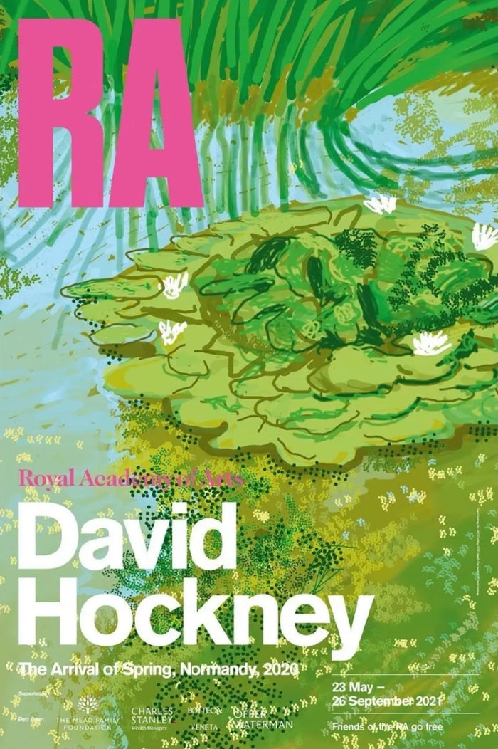 David Hockney, The Arrival of Spring, Normandy Royal Academy Exhibition Poster, 2020 art poster for sale from Smolensky Gallery