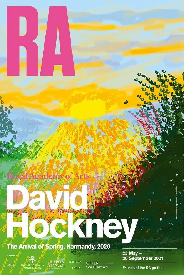 David Hockney, The Arrival of Spring, Normandy Royal Academy Exhibition Poster, 2020 art poster for sale from Smolensky Gallery