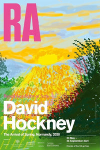 David Hockney, The Arrival of Spring, Normandy Royal Academy Exhibition Poster, 2020 art poster for sale from Smolensky Gallery