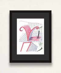 David Hockney, 'V' from 'Hockney's Alphabet', 1991Limited edition David Hockney lithograph from the Hockney’s Alphabet series, featuring pop-art inspired letter illustration, iconic in contemporary art. Available framed or unframed for collectors at Smolensky Gallery