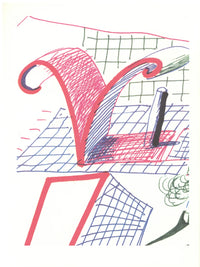 David Hockney, 'V' from 'Hockney's Alphabet', 1991Limited edition David Hockney lithograph from the Hockney’s Alphabet series, featuring pop-art inspired letter illustration, iconic in contemporary art. Available framed or unframed for collectors at Smolensky Gallery