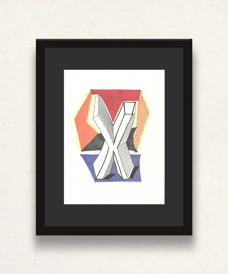 David Hockney, 'X' from 'Hockney's Alphabet', 1991Limited edition David Hockney lithograph from the Hockney’s Alphabet series, featuring pop-art inspired letter illustration, iconic in contemporary art. Available framed or unframed for collectors at Smolensky Gallery