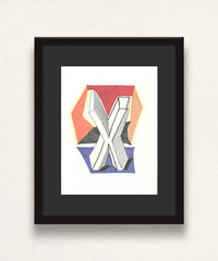 David Hockney, 'X' from 'Hockney's Alphabet', 1991Limited edition David Hockney lithograph from the Hockney’s Alphabet series, featuring pop-art inspired letter illustration, iconic in contemporary art. Available framed or unframed for collectors at Smolensky Gallery