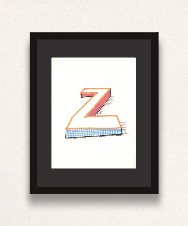 David Hockney, 'Z' from 'Hockney's Alphabet', 1991Limited edition David Hockney lithograph from the Hockney’s Alphabet series, featuring pop-art inspired letter illustration, iconic in contemporary art. Available framed or unframed for collectors at Smolensky Gallery