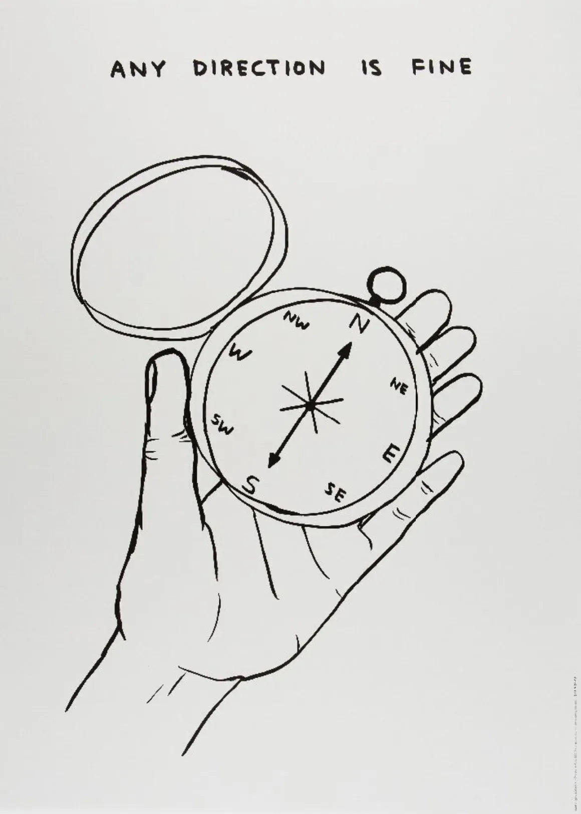 David Shrigley, Any Direction is Fine, 2022, limited edition print for sale from smolensky gallery