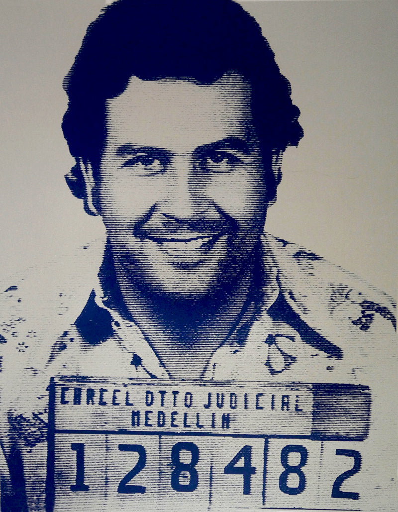 David Studwell, Pablo Escobar I Limited edition fine art print by David Studwell, blending pop art style with celebrity culture and bold graphic design. Available for sale at Smolensky Gallery