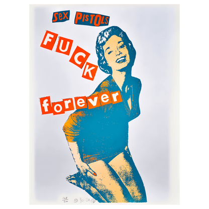 Jamie Reid, Fuck Forever Screen Print (silver) 1997 - Smolensky Gallery