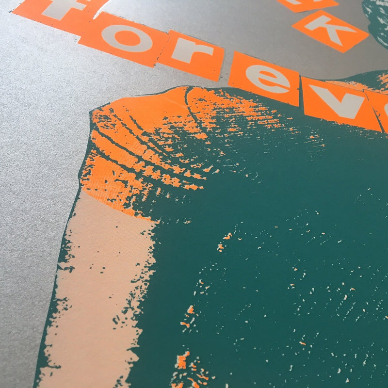 Jamie Reid, Fuck Forever Screen Print (silver) 1997 - Smolensky Gallery