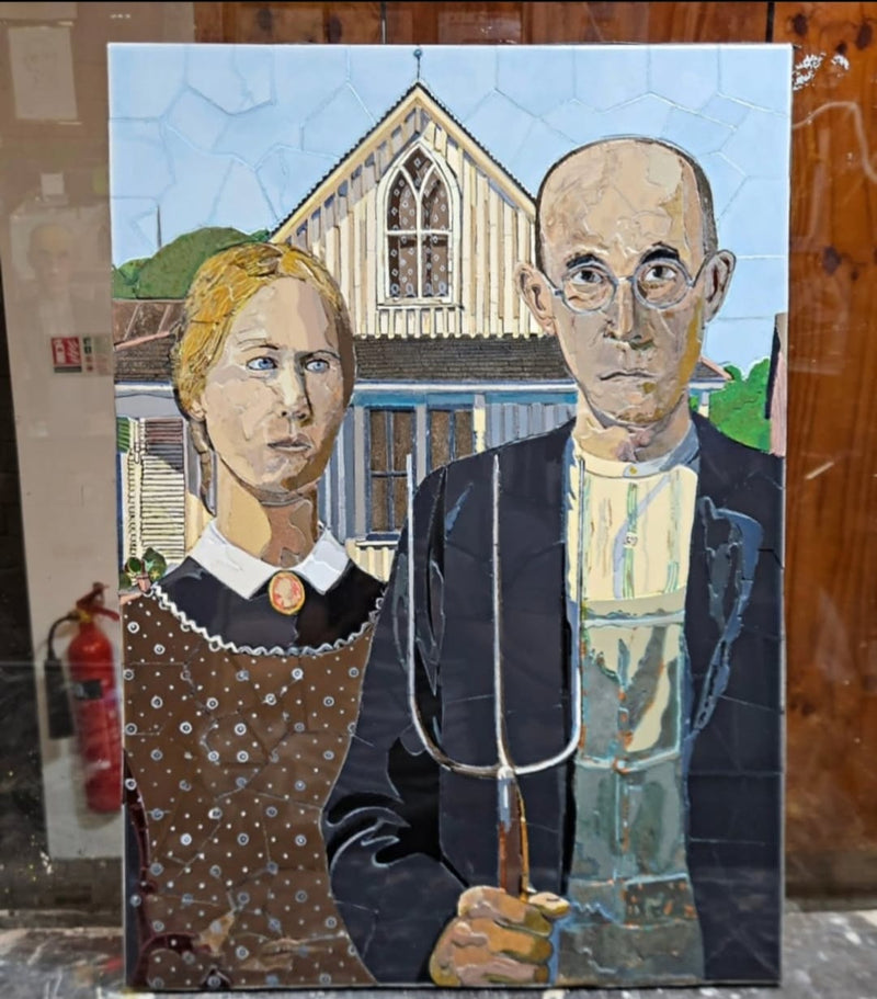 Francis Thorrington, American Gothic by Grant Wood contemporary art for sale from Smolensky Gallery
