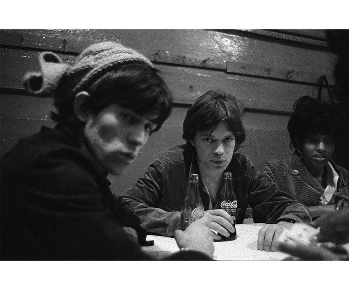 Gered Mankowitz, Keith Richards and Mick Jagger drinking backstage, 1965