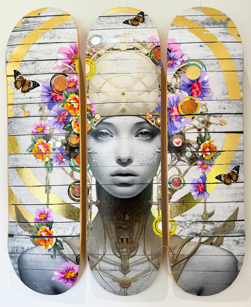 (The Trunk of Funk)Gareth Tristan Evans, Clytemnestra Skatedeck Trio limited edition art for sale from Smolensky Gallery