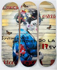 (The Trunk of Funk)Gareth Tristan Evans, ‘Turning Point’ Skatedeck Trio limited edition art for sale from Smolensky Gallery