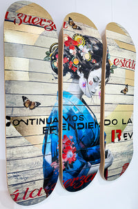 (The Trunk of Funk)Gareth Tristan Evans, ‘Turning Point’ Skatedeck Trio limited edition art for sale from Smolensky Gallery