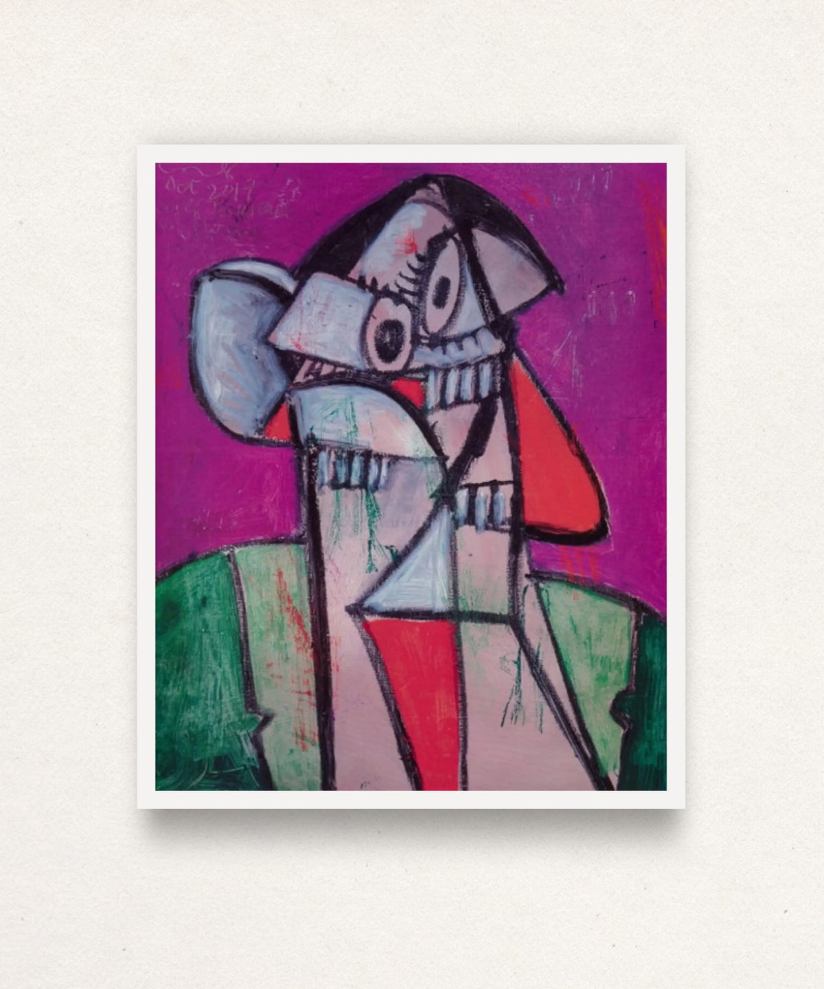 George Condo, Self Portrait in Paris, 2018 contemporary art for sale from Smolensky Gallery