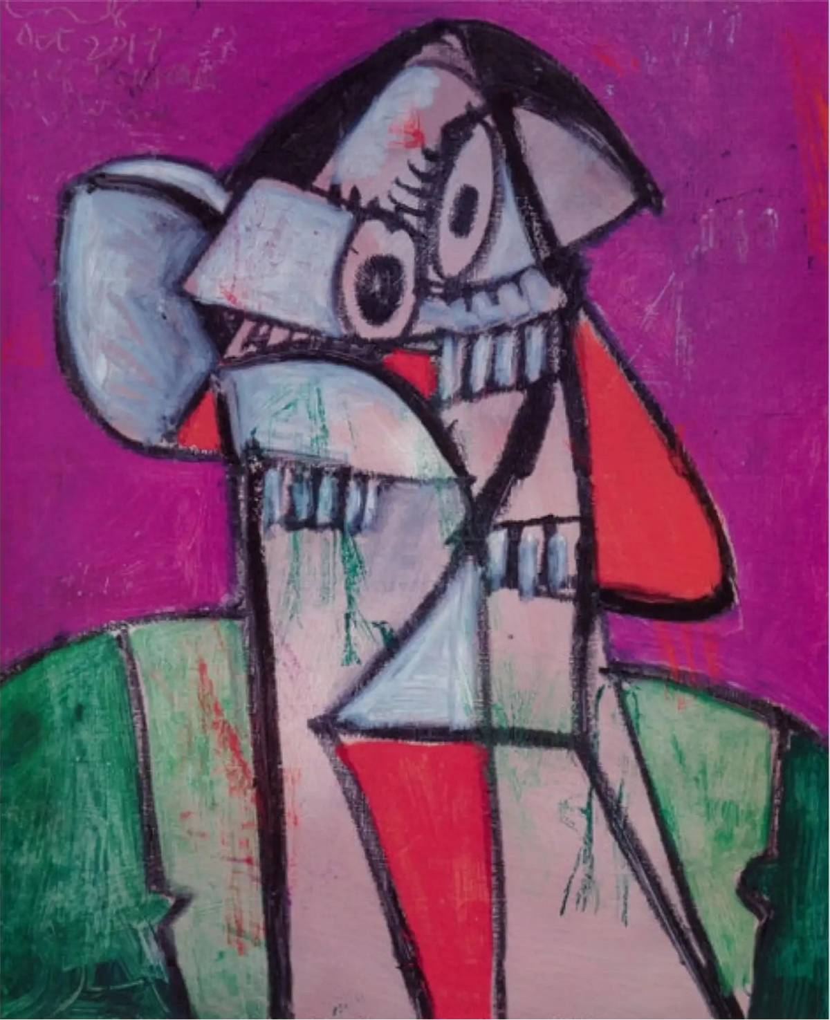 George Condo, Self Portrait in Paris, 2018 contemporary art for sale from Smolensky Gallery