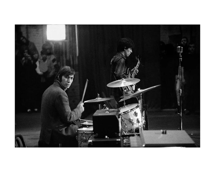 Gered Mankowitz, Charlie Watts on stage in the USA, 1965 Limited edition fine art photograph by Gered Mankowitz, capturing iconic portraits of legendary musicians and cultural icons. Available at Smolensky Gallery