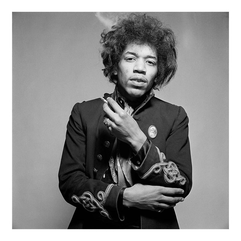 Gered Mankowitz, Jimi Hendrix poses with a cigarette, 1967 Limited edition fine art photograph by Gered Mankowitz, capturing iconic portraits of legendary musicians and cultural icons. Available at Smolensky Gallery