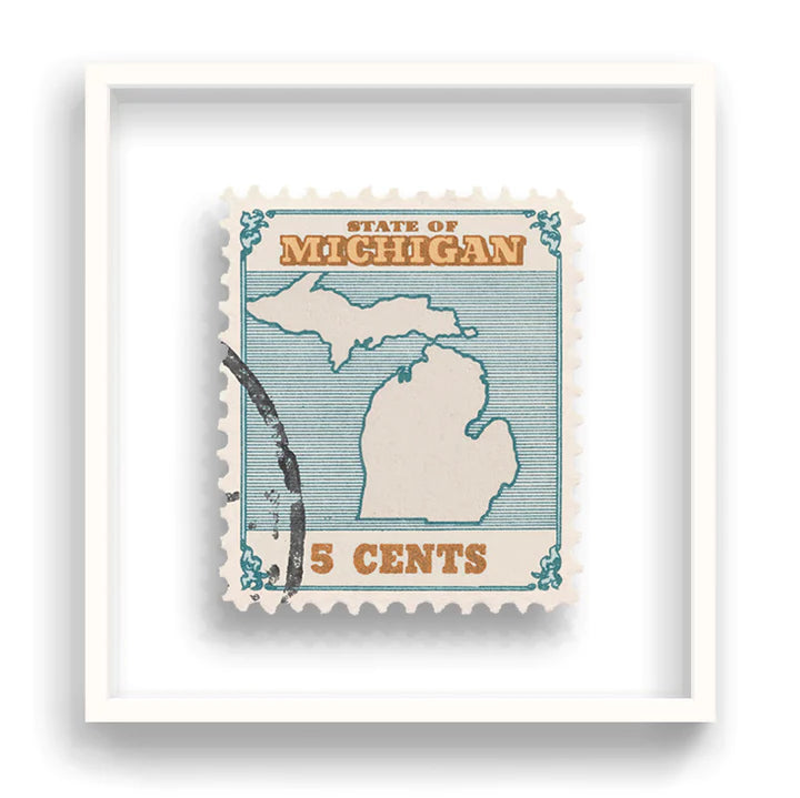 Guy Gee Art - MICHIGAN stamp art- Contemporary Art Gallery 