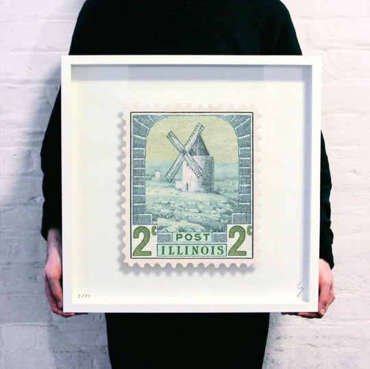 Guy Gee Art - ILLINOIS stamp art- Contemporary Art Gallery 