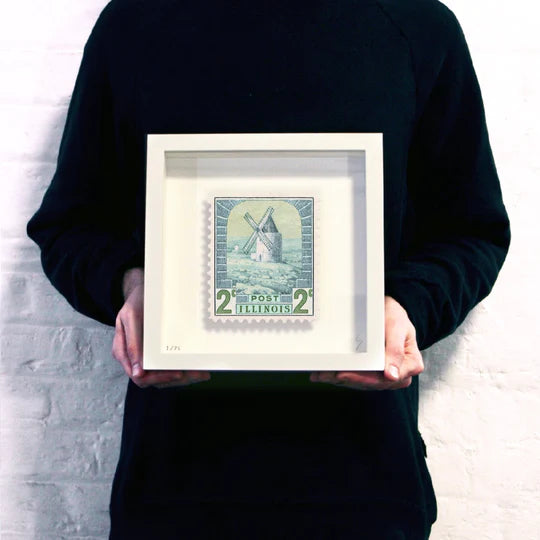Guy Gee Art - ILLINOIS stamp art- Contemporary Art Gallery 