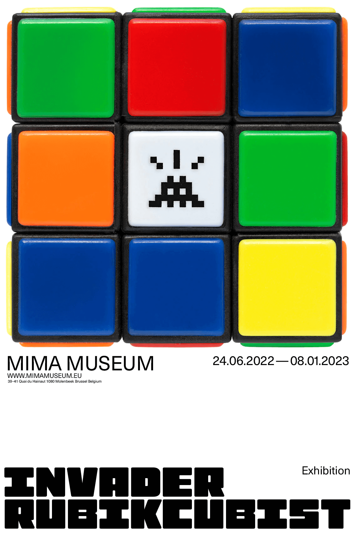 Invader, Rubikcubist MIMA Poster, 2022