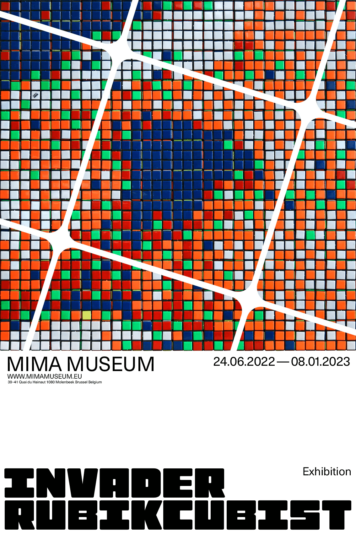 Invader, Rubikcubist MIMA Poster (v10), 2022