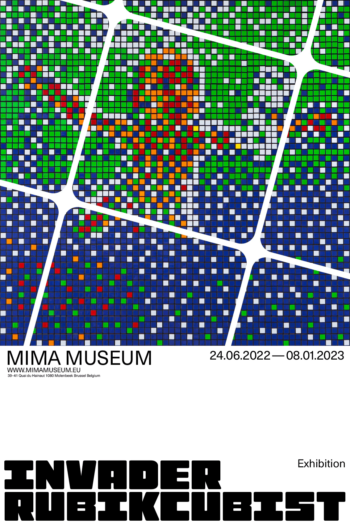 Invader, Rubikcubist MIMA Poster (v9), 2022