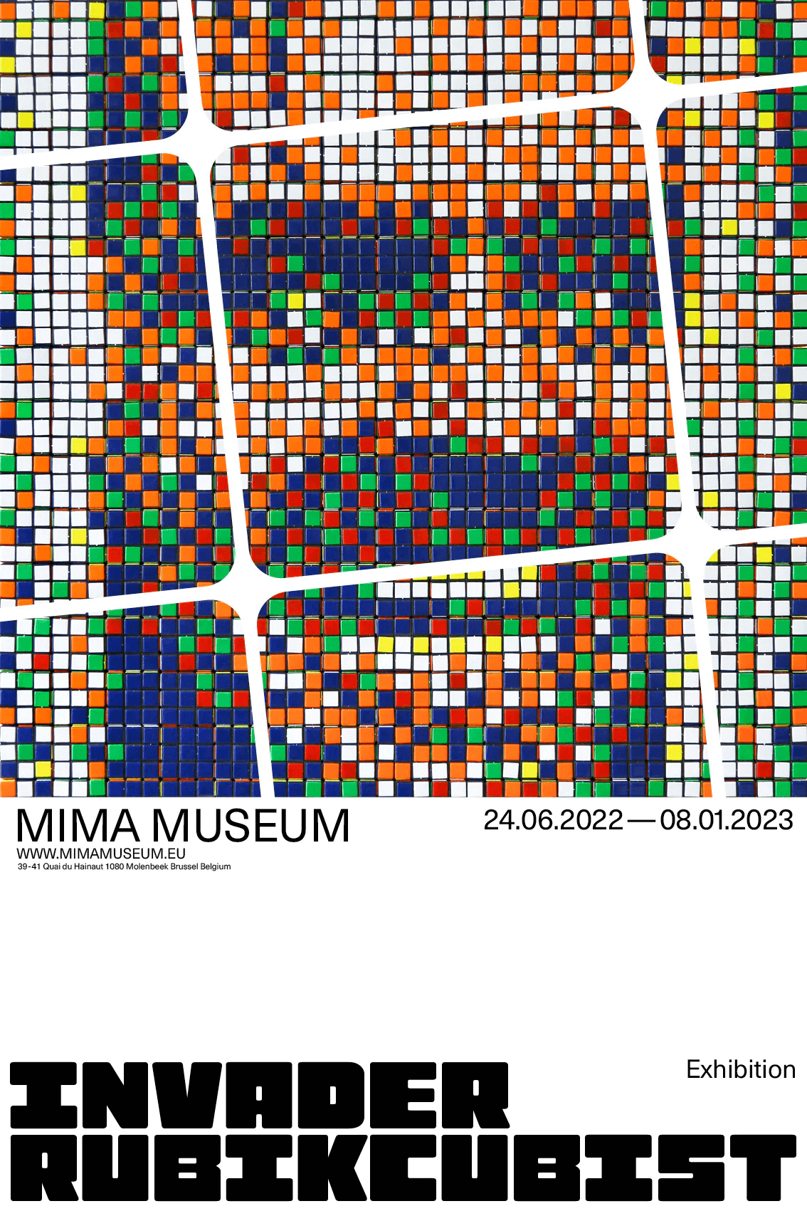 Invader, Rubikcubist MIMA Poster (v8), 2022