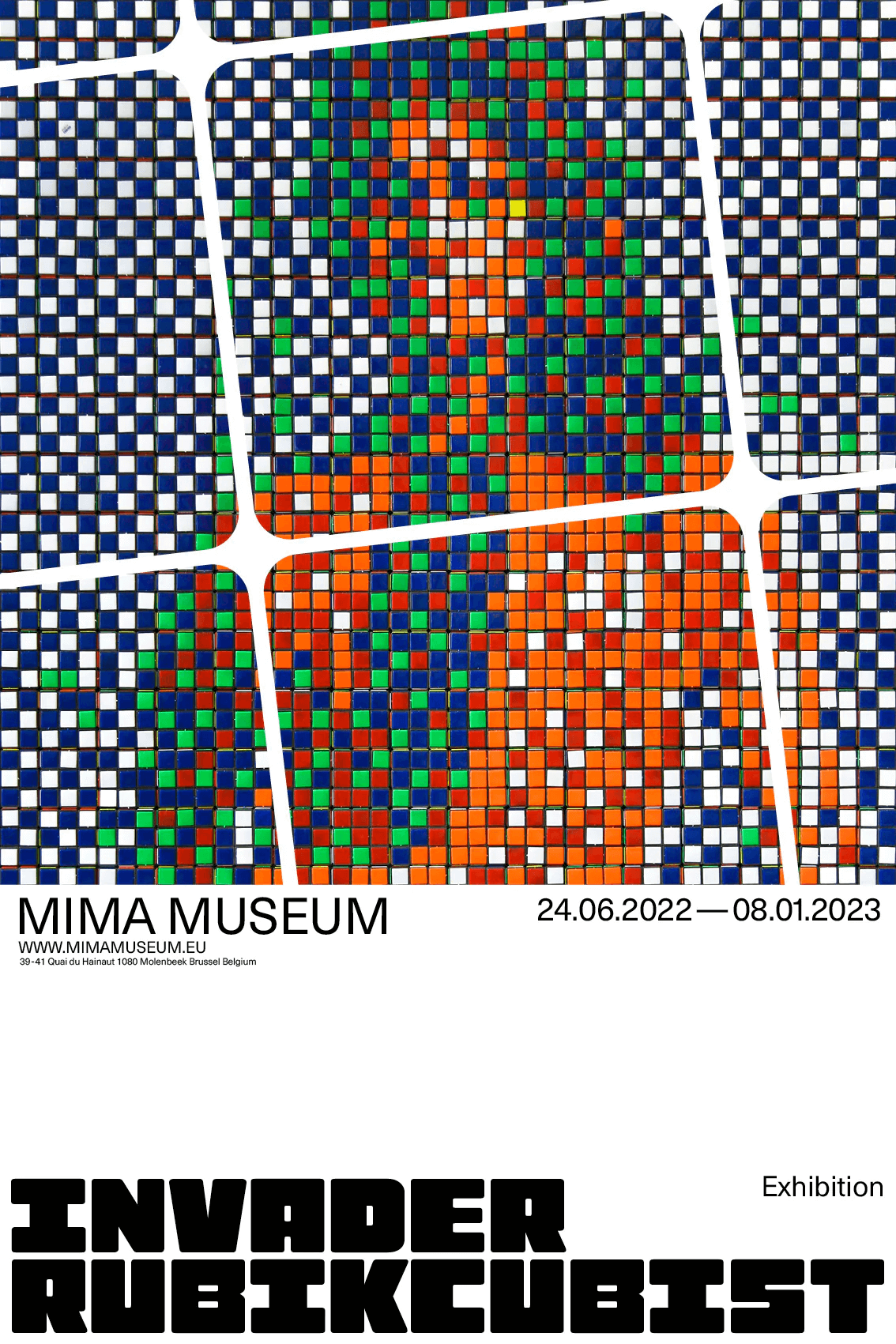 Invader, Rubikcubist MIMA Poster (v3), 2022