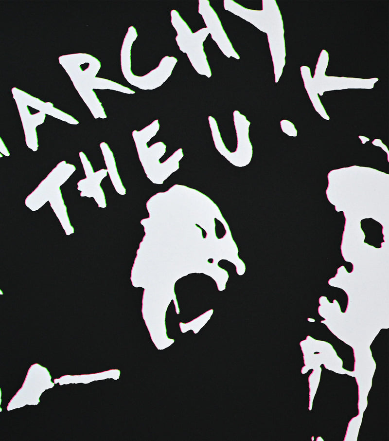 Jamie Reid, Black Anarchy, 2023 limited edition punk prints for sale from Smolensky Gallery with Jamie Reid Signed