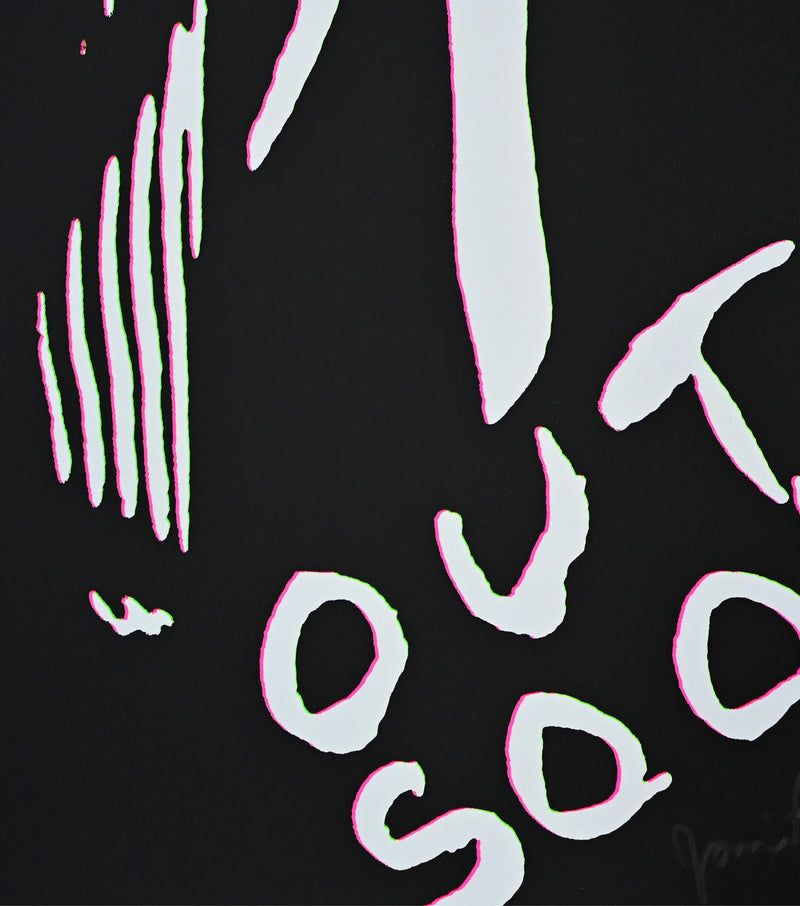 Jamie Reid, Black Anarchy, 2023 limited edition punk prints for sale from Smolensky Gallery with Jamie Reid Signed
