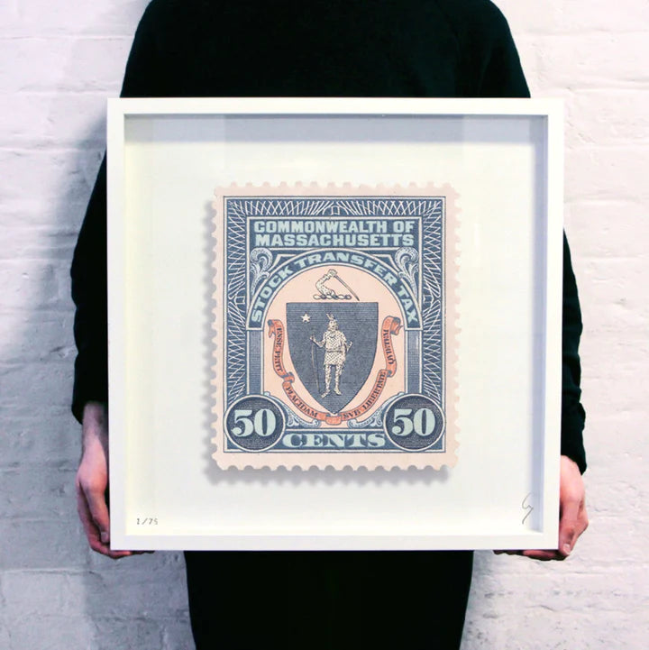 Guy Gee Art - MASSACHUSETTS stamp art- Contemporary Art Gallery 