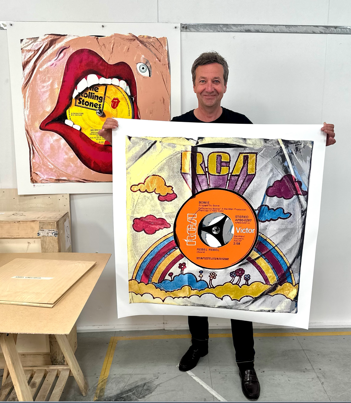 Morgan Howell, Rebel Rebel by David Bowie Silkscreen Edition Contemporary art art for sale from Smolensky Gallery