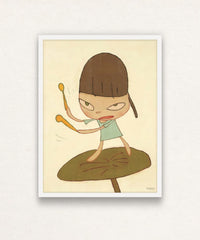 Yoshitomo Nara, Marching on a Butterbur Leaf, 2020
