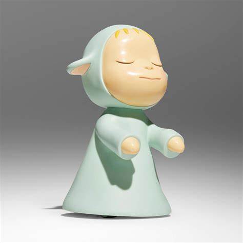 “Child-like figure with closed eyes, The Little Wanderer by Yoshitomo Nara”