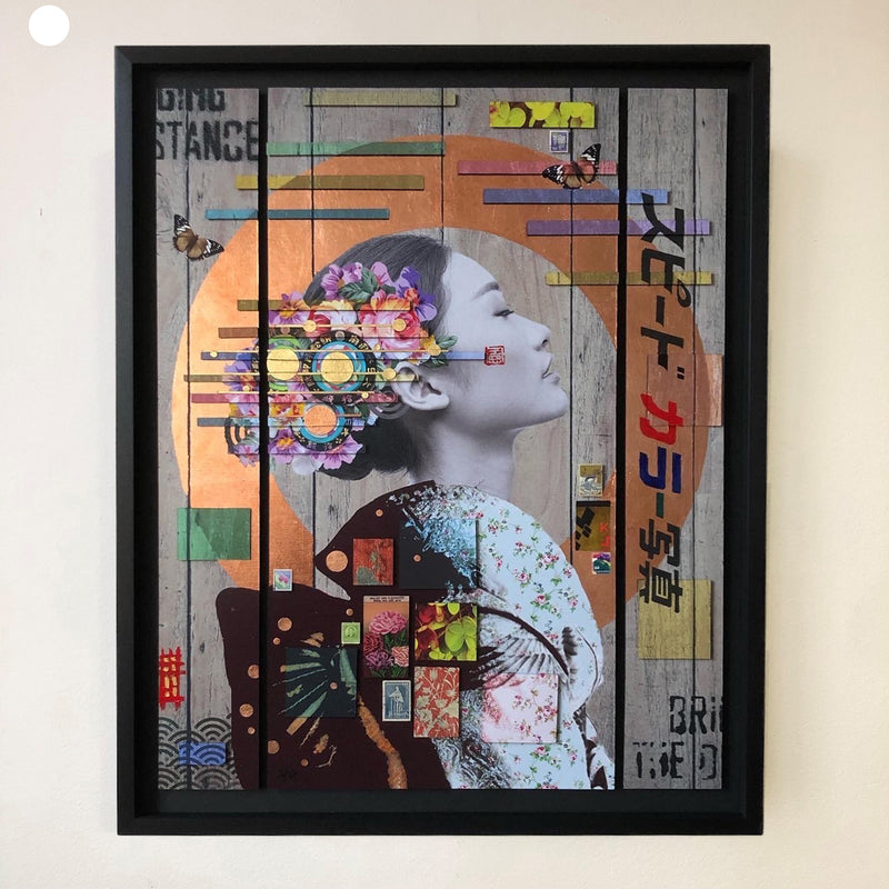 (The Trunk of Funk)Gareth Tristan Evans, Patience Simbol Byobu in Champagne Gold Leaf limited edition art for sale from Smolensky Gallery
